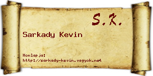 Sarkady Kevin névjegykártya